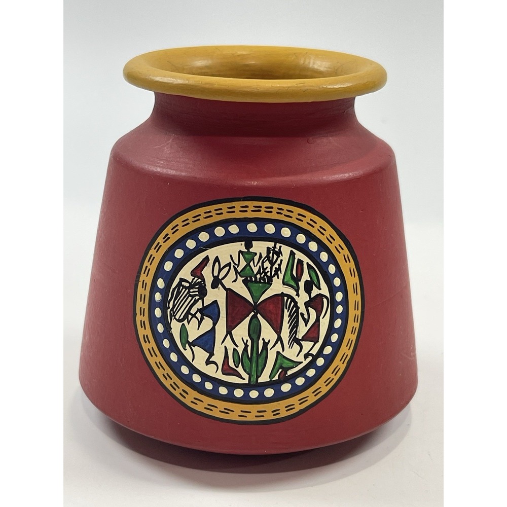 Handcrafted Terracotta Warli Art Hand Painted Stationery Holder Clay‎ Pen Stand